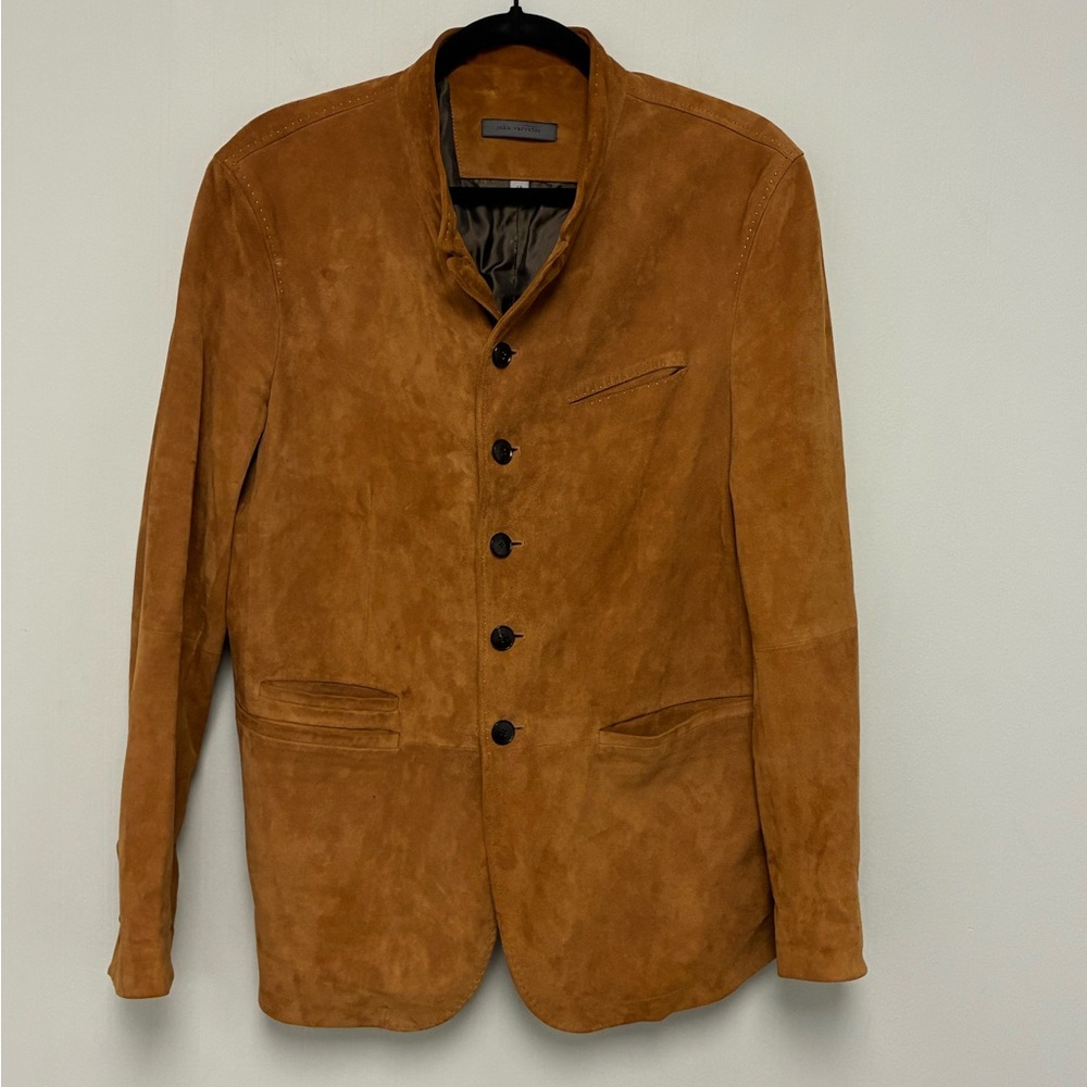 John Varvatos Collection Varick Multibutton Suede Jacket EU 48 USA 38 - Picture 2 of 9